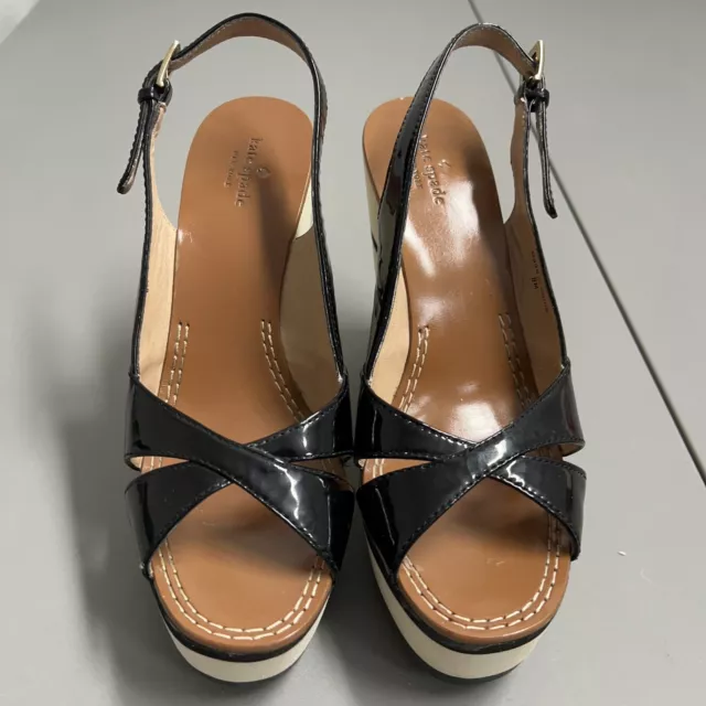 Kate Spade Wedge Heel Sandals Size 8 Slingback Open Toe Platform 2