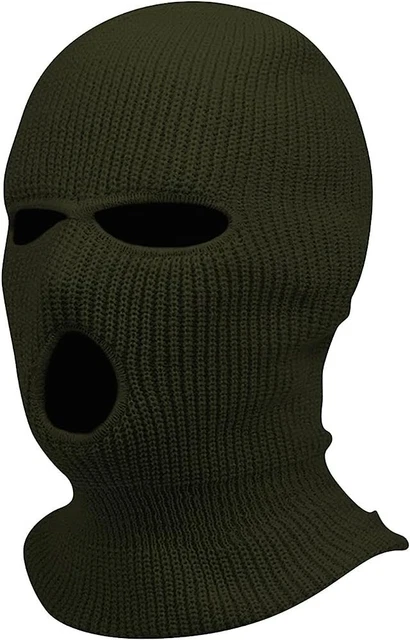 3 Hole Knitted Full Face Ski Mask Winter Balaclava Face Cover for Hiking