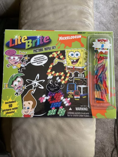 Lite Brite Refill Set - Nickelodeon Pictures Early 2000's NEW!!! Sponge Bob  +