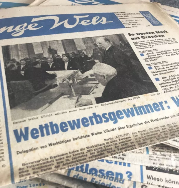 DDR Zeitschrift 1965 bis 1967 Junge Welt Organ Zentralrat FDJ Zeitung