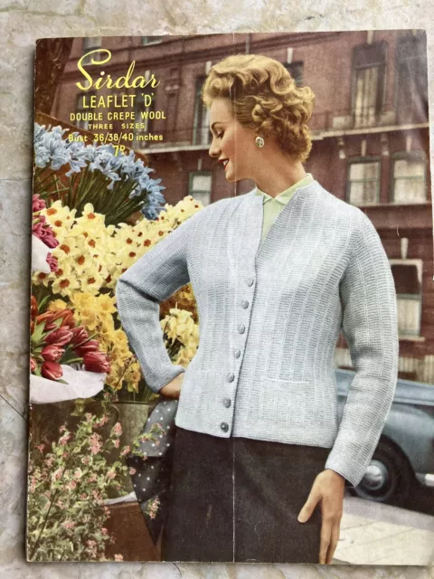Vintage 1950's  Sirdar Women Cardigan Knitting Pattern 'd' 892.3.2