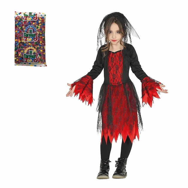 Guirca Costume Carnevale da Ragazza Gotica Bambina Strega Vampiro Vampiressa