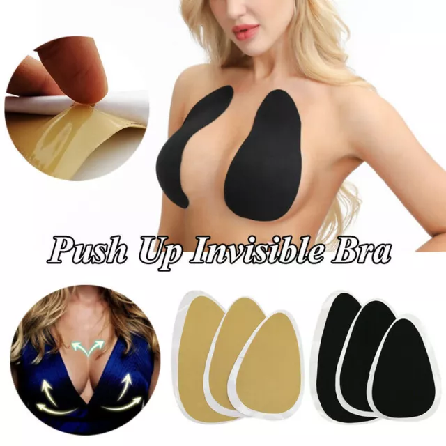 Women Invisible Silicone Breast Pad Boob Lift Up Tape Push Up Bra Nipple  Cover