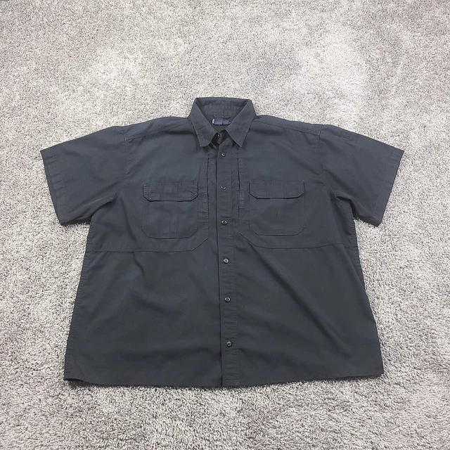 5.11 Tactical Shirt Mens XL Black Concealed Carry Vented Pockets Snap
