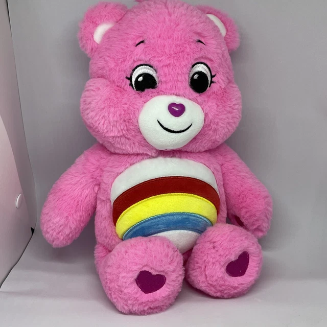 CARE BEARS UNLOCK the Magic Pink Rainbow Cheer Bear 14”Stuffed Animal