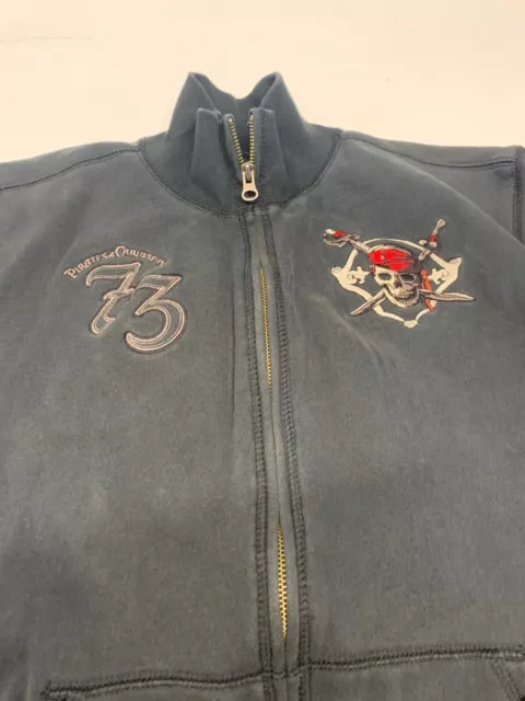 Disneyland Jacket Full Zip Black Pirates Of The Caribbean 73 Size M Women's A44 2