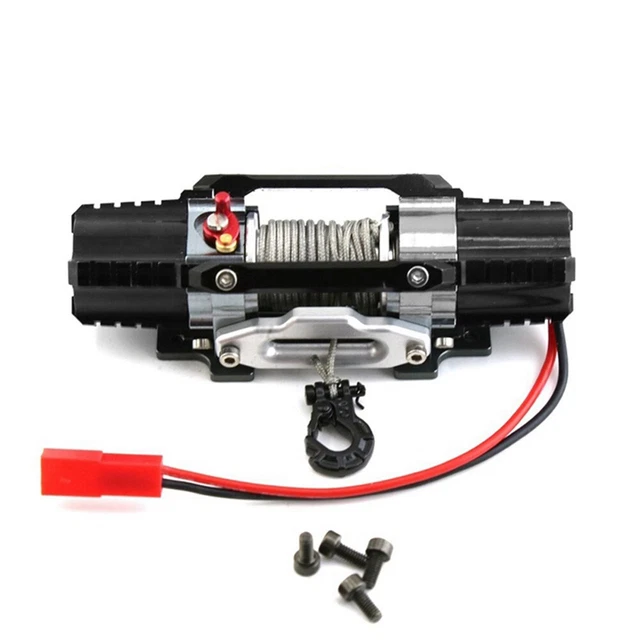 Treuil En Métal Universel Pour RC Crawler 1/10 – Rouge – Pliable – Compatible TRX4, SCX10, D90, CC01