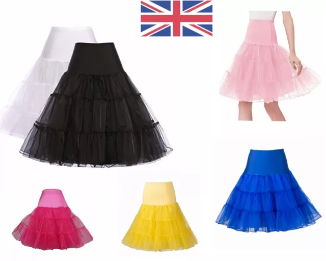 UK Retro Underskirt 50s Swing Vintage Petticoat Rockabilly Tutu Fancy Net Skirt