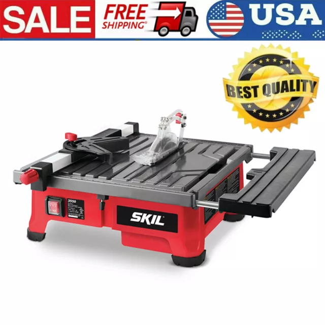 120V 5 Amp 7-Inch Wet Tile Saw with HydroLock Water Containment System 3600 RPM