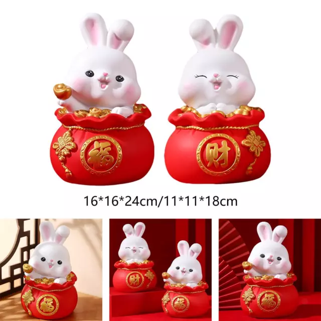 Figurines de tirelire faites à la main de Statues de lapin de Style chinois