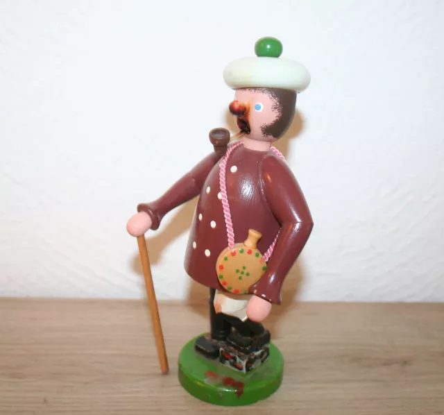 Erzgebirge Räuchermännchen, alter Vintage Räuchermann, Wanderer, DDR Ostalgie