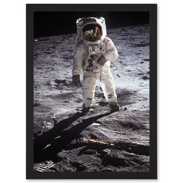 Apollo 11 Astronaut Aldrin Armstrong Moon Landing A4 Framed Wall Art Print