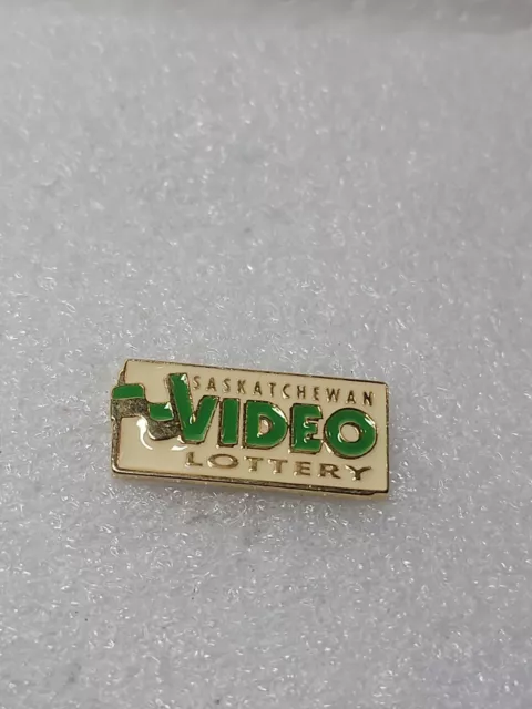 Saskatchewan Canada Video Lottery Enamel Lapel Pin Single Post Clutch Back