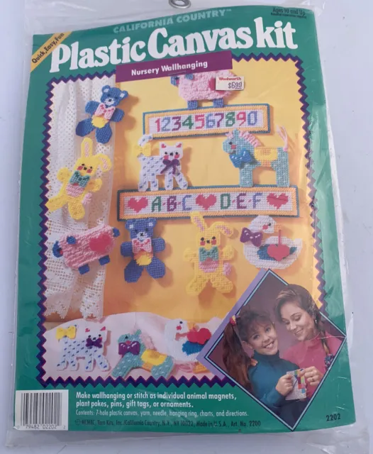 Kit de lona de plástico colgante de pared para bebé animales números letras CA país