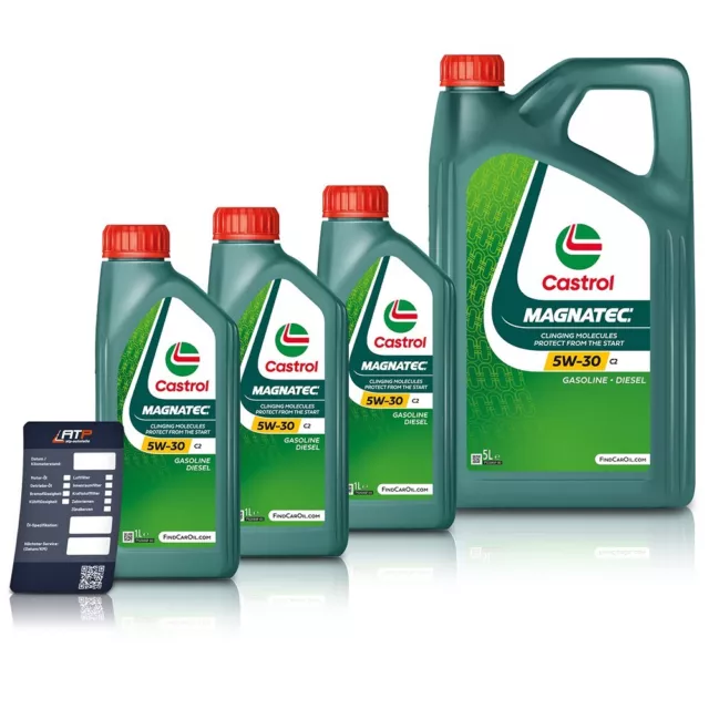 3X 1 L + 5 L = 8 Litre Castrol Magnatec Stop-Start 5W-30 C2 Engine Oil Api Sn