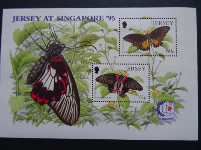 Jersey - 1995, Singapore '95 Stamp Exh. Butterflies sheet - MNH SG MS722 (P208)