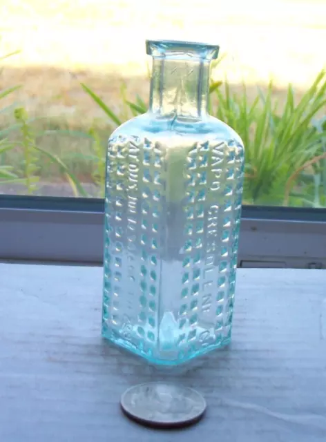 Nice Victorian Aqua Poison Embossed, Vapo-Cresolene Co