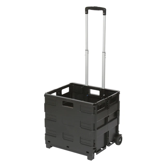 Folding Shopping Cart on Wheels Heavy Duty Basket Utility Trolley Grocery