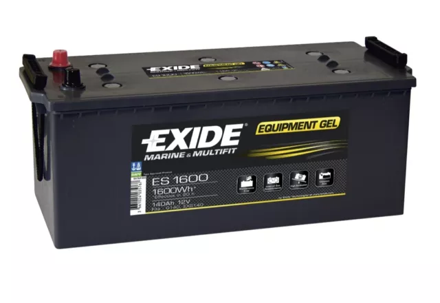 Batterie decharge profonde EXIDE equipement GEL ES1600 12v 140ah 513X223X223MM