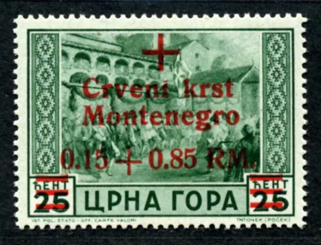 Montenegro Mi 29 I ** MNH  postfrisch   Abart   200,-