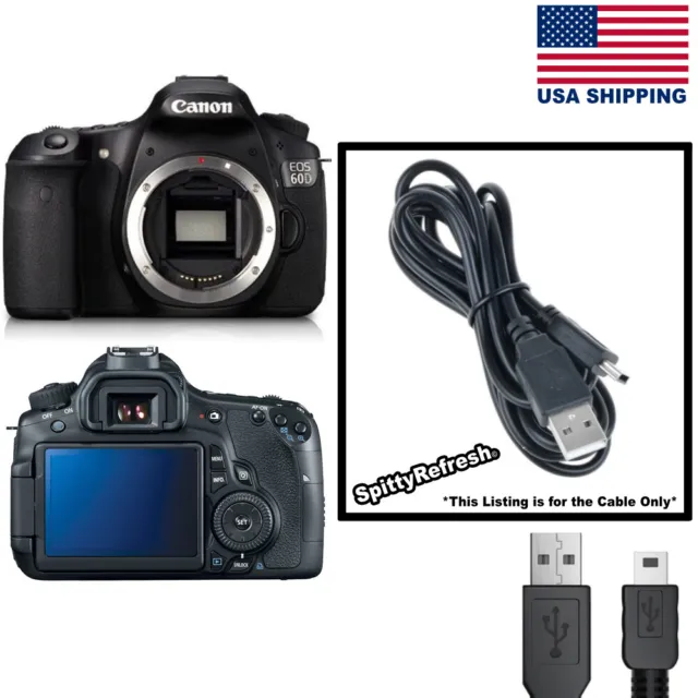 Canon Brand 60D Digital SLR Camera USB Power Cable Transfer Cord Replacement