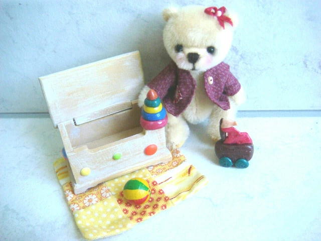 COLLECTION OURS D'ARTISTE miniature au crochet ourson articulé 9 cm EUR