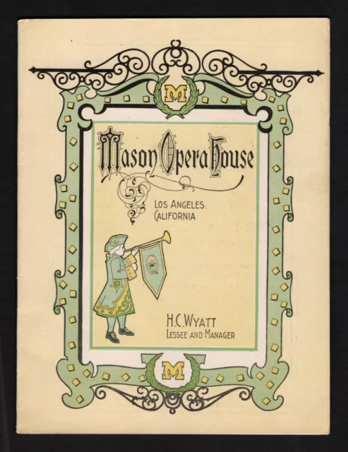 Wilton Lackaye "THE PIT" Mason Opera House "TRILBY" 1905 Los Angeles Program