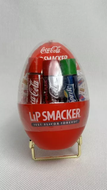 Lip Smacker Coca Cola Easter Egg w 3 Lip Balms Coke, Cherry Coke & Sprite