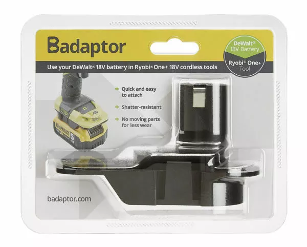 Badaptor 18V Battery Adaptor/Adapter convert Dewalt to Ryobi One+