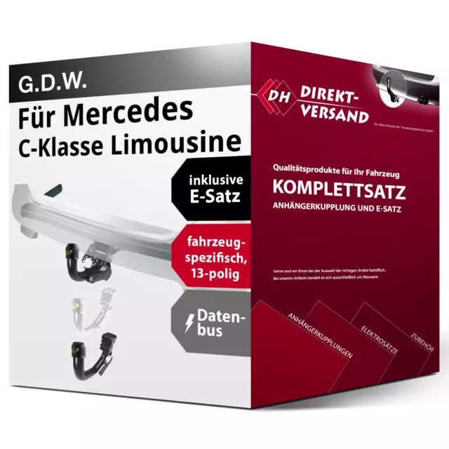 Für C-Klasse Limousine W204 AMG Anhängerkupplung abnehmbar + E-Satz 13pol Set