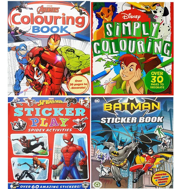 Childrens disney boys kids colouring books book batman avengers