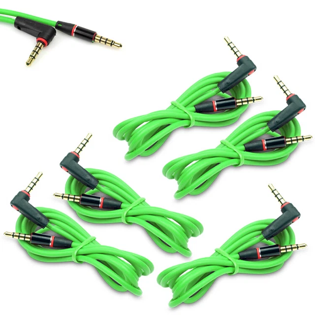 5X 4Ft 3.5Mm Aux L M/M Audio Cable Cord Green For Lg Optimus G2 Htc One Moto X G