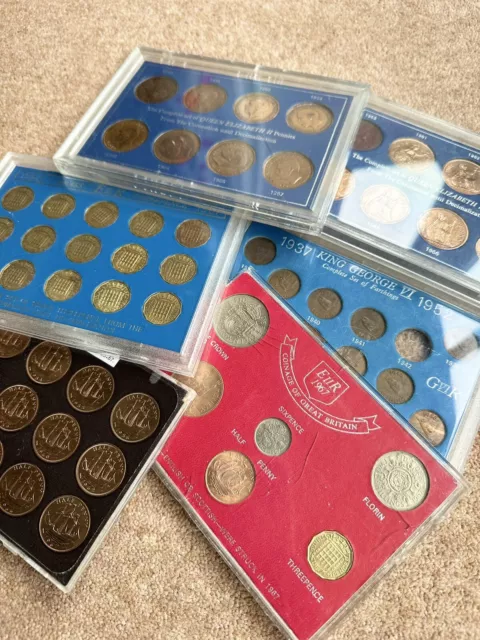 assorted lot Six pre decimal coin Packs collection british currency
