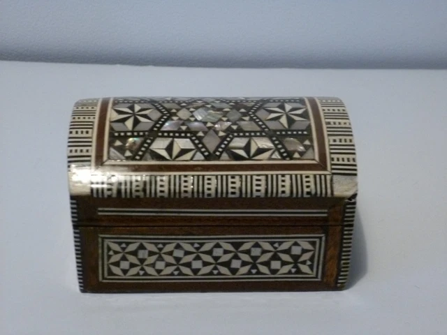 Coffret à Bijoux Syrien XXème - Bois Marqueterie Nacre - DN3783/2 - Bon état