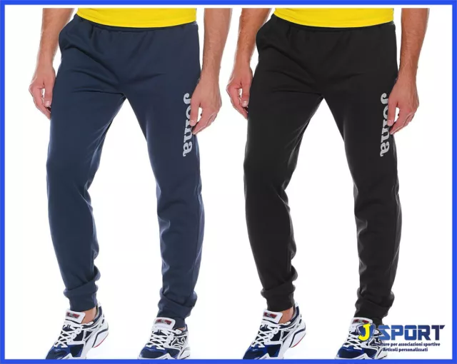 PANTALONE Tuta Joma SUEZ da Ginnastica Calcetto Calcio Blu Nero UOMO Sportiva M