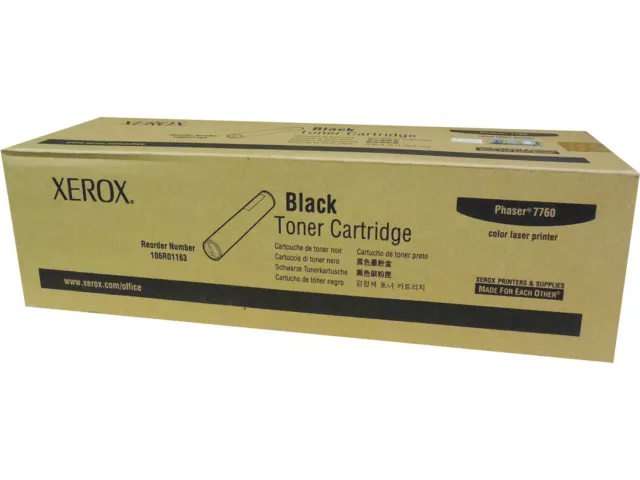 Xerox 106R01163 (106R1163) Phaser 7760 Black Toner Cartridge 32k Genuine OEM