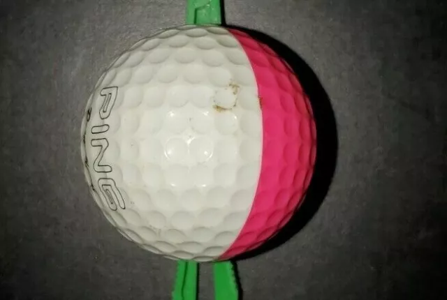 Balle de golf promotionnelle vintage PING rose et blanc 2