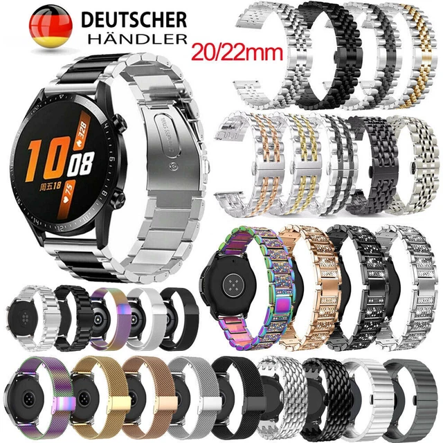 Für HUAWEI Watch GT/GT 2/GT 2e 42 & 46mm /GT 3 Pro 43mm Metall Edelstahl Armband
