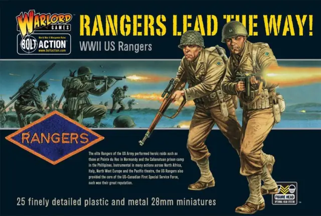 US Rangers - 28mm Scale Plastic & Metal Miniatures for Bolt Action by Warlord Ga