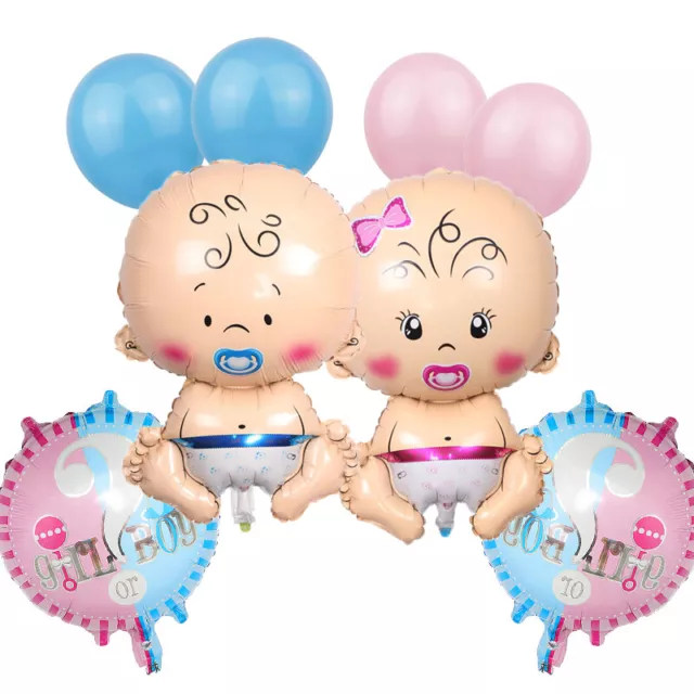 Babyparty Ballons, 8er Set, Gender Reveal Girl Boy, Mädchen Junge