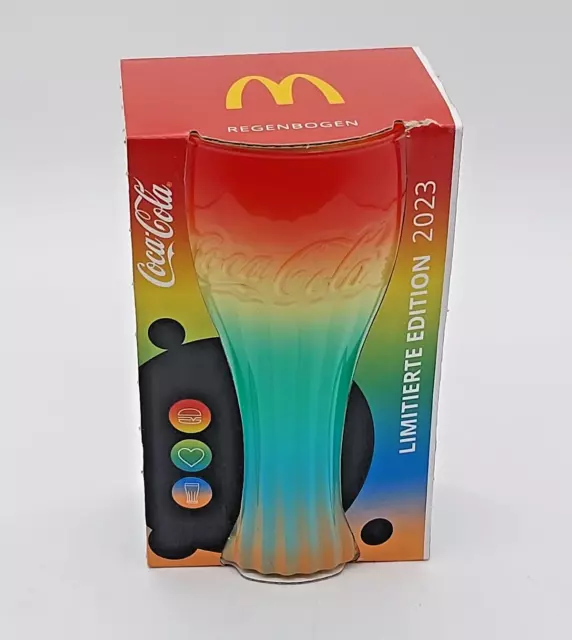 1 x Coca Cola Mc Donalds Glas Regenbogen 2023 Limitierte Edition NEU & OVP