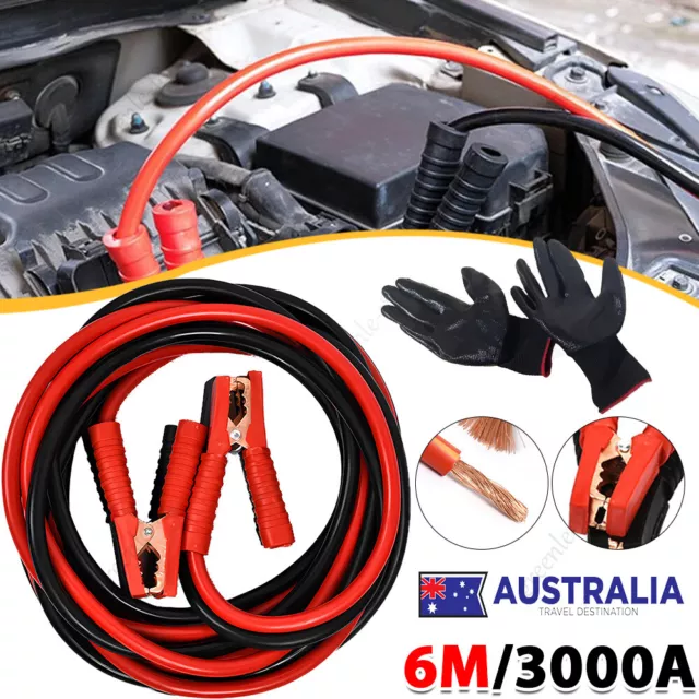 6M Jumper Leads Heavy Duty 3000AMP Truck Car Start Battery Jump Booster Cables