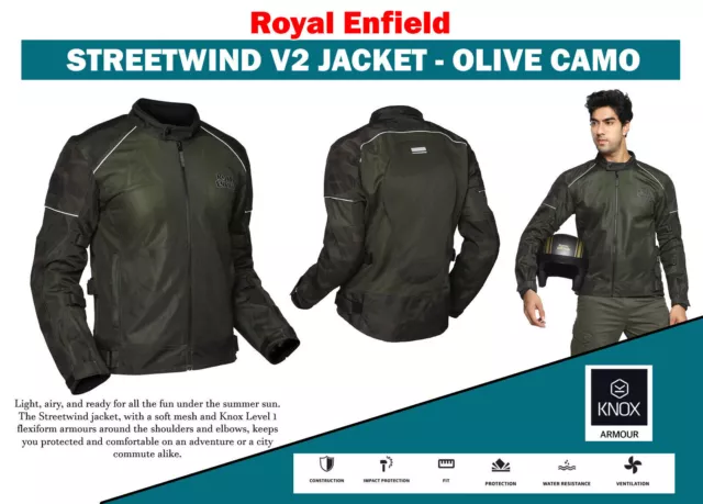 Royal Enfield "Veste Streetwind V2 Olive Camo"