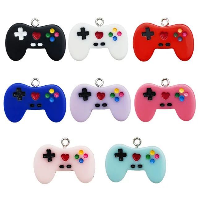 7 Mix Video Game Controller Resin Charm Gamepad Pendant Keychain Crafts 25x20mm
