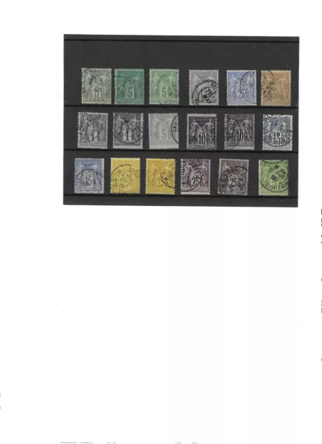 Lot de 20 TIMBRES de France - Type Sage - Oblitérés - TBE.