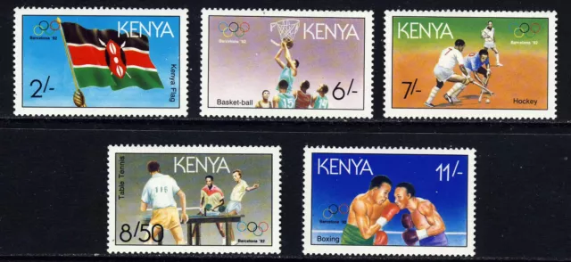 KENYA 1991 The Barcelona Olympic Games Set SG 556 to SG 560 MNH