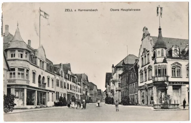 alte Ak Zell a. Hammersbach, Obere Hauptstrasse, gelaufen 1910