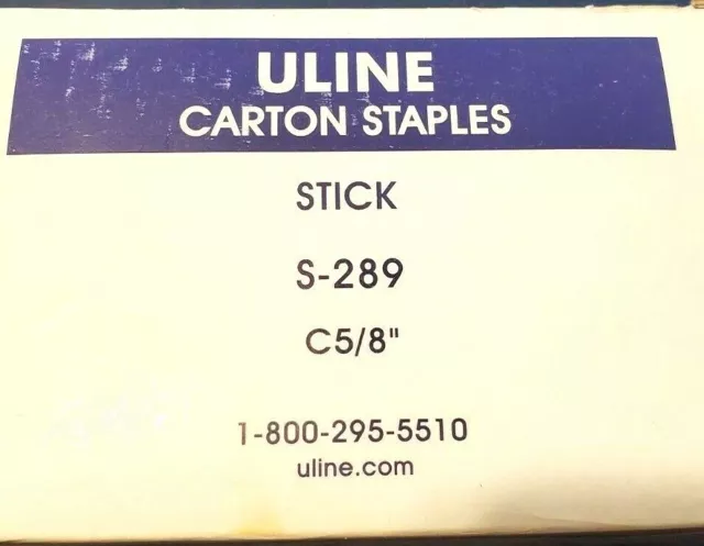 Uline Manual Staples C5/8" Staples S-289 Box of 2,500 Pre Carton Box