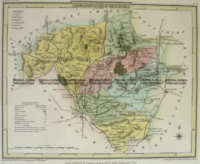 Antique Map 4-208 Wales Radnorshire by J Roper c.1809