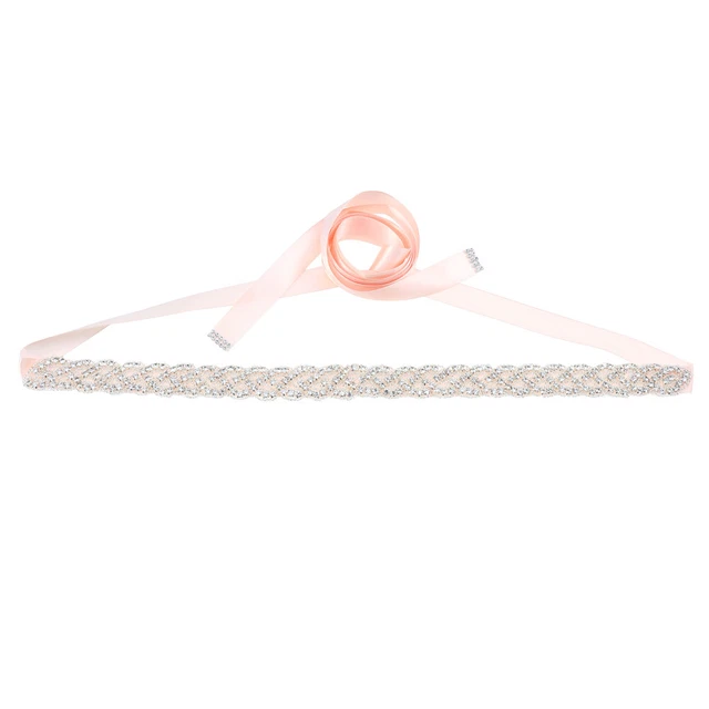 Abito da sposa rosa strass cristallo cintura elegante strass